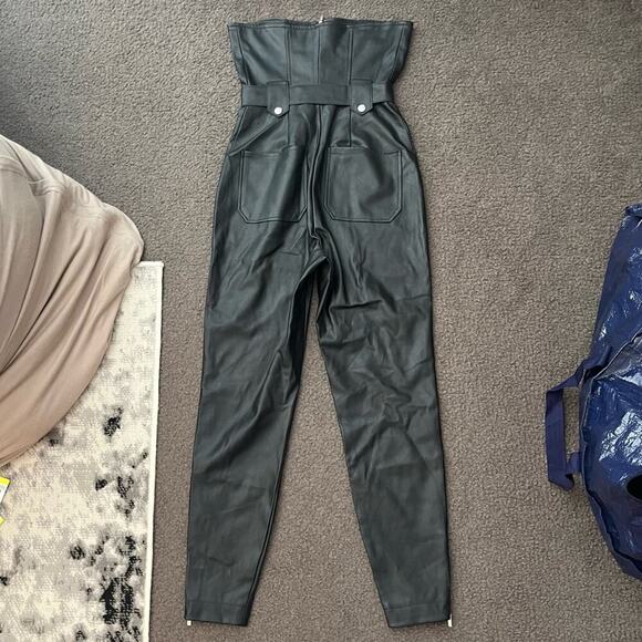 WEWOREWHAT Vegan Black Leather Moto Overalls - Picture 9 of 10